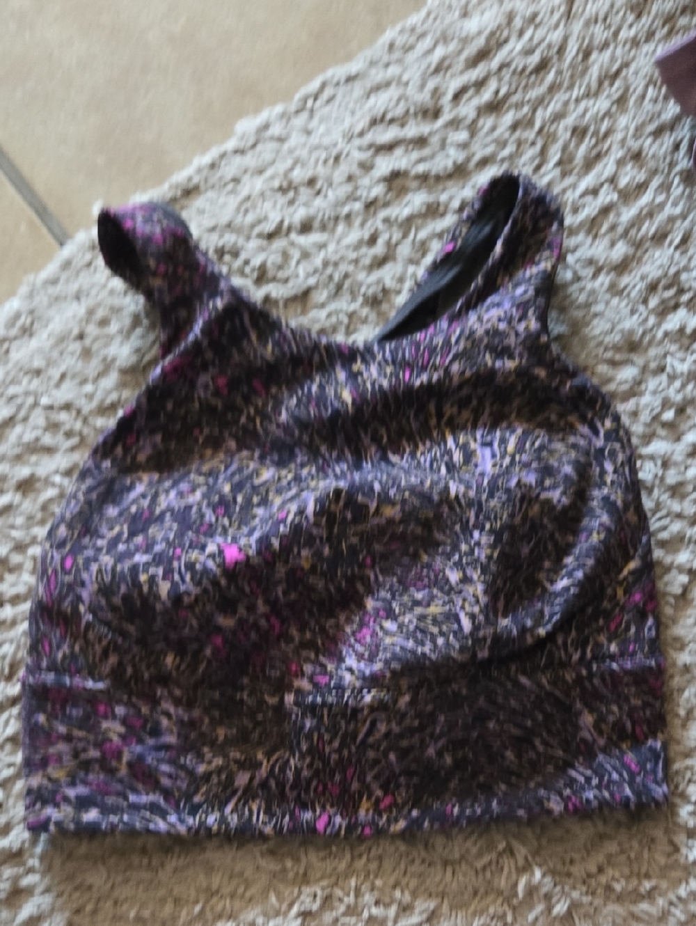 lululemon athletica Black and Purple Patterned Sports Bra (CUTE COLOR)